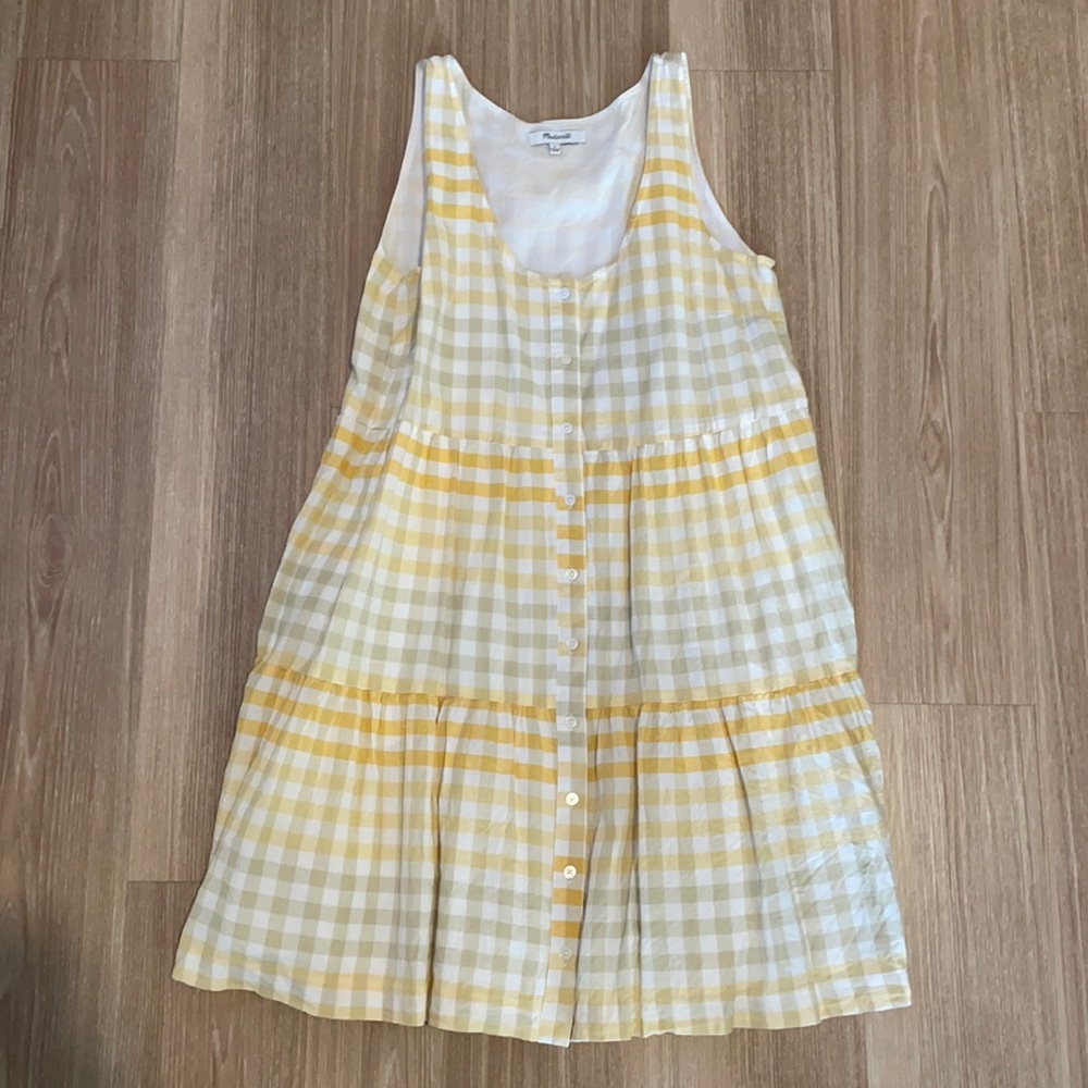 Madewell Button Front Tiered Mini Dress
